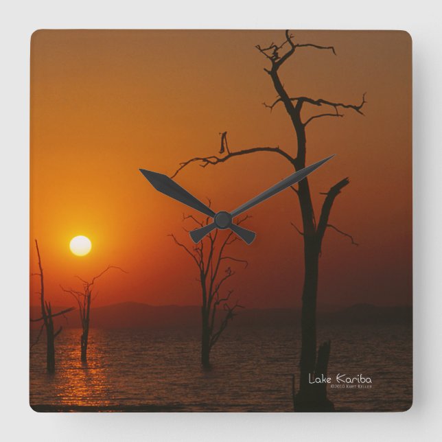 Reloj Cuadrado Lake Kariba (Anverso)