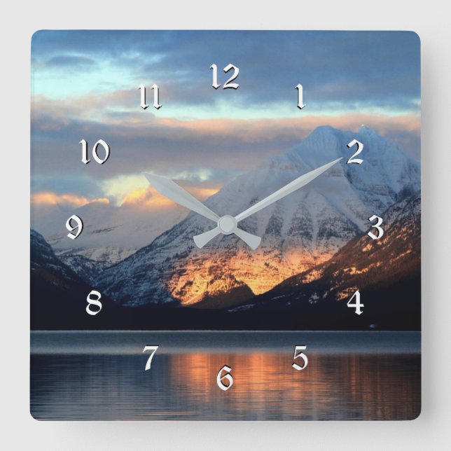 Reloj Cuadrado Lake McDonald, Glacier National Park (Anverso)