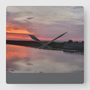 RELOJ CUADRADO LAKE SUNDOWN GLOW