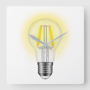 Reloj Cuadrado Lámpara brillante