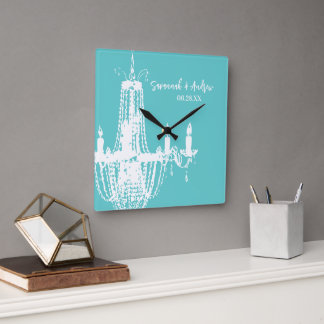 Reloj Cuadrado Lámpara de Aqua Brillante Personalizada o Cualquie