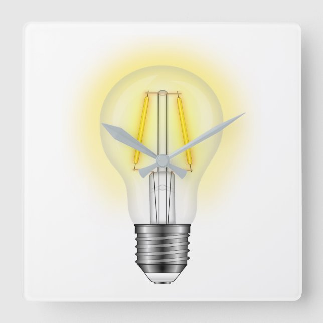 Reloj Cuadrado Lámpara de neón (Anverso)