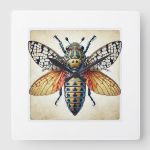 Reloj Cuadrado Lamprodila beetle 230824IREF243 - Watercolor