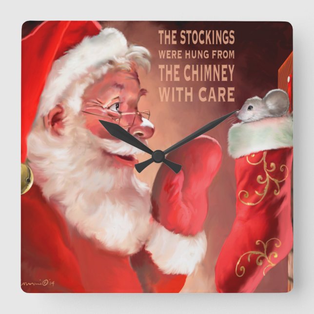 Reloj Cuadrado Las acciones fueron colgadas por el c (Anverso)