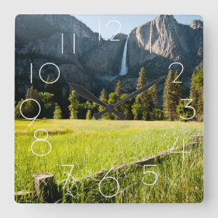 Reloj Cuadrado Las cataratas de Yosemite superiores