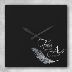 Reloj Cuadrado Las plumas aparecen cuando los ángeles están cerca