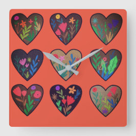 Reloj Cuadrado Las raíces africanas aman los corazones 