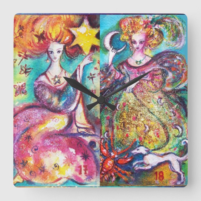 RELOJ CUADRADO LAS SOMBRAS PERDIDAS, LA LUNA Y LA ESTRELLA (Anverso)