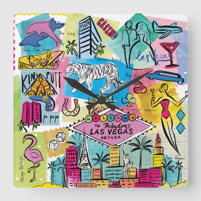 Reloj Cuadrado Las Vegas, Nevada (Anverso)