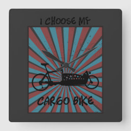 Reloj Cuadrado Lastenrad im Auge mit Strahlen und Spruch