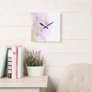 Reloj Cuadrado Lavado de color rosa pálido