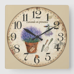 Reloj Cuadrado Lavende en Provenza