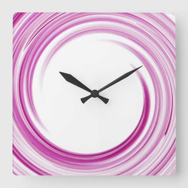 Reloj Cuadrado Lavender Swirl Abstract Art (Anverso)