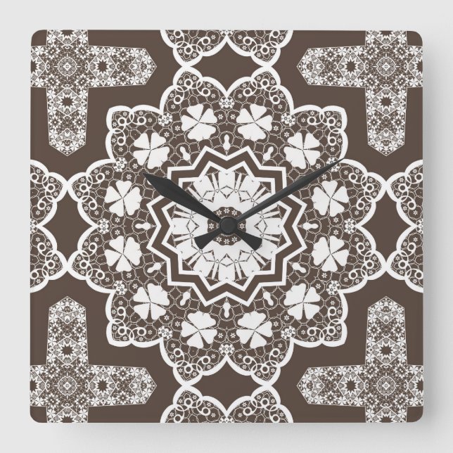 Reloj Cuadrado Lazo blanco (Anverso)