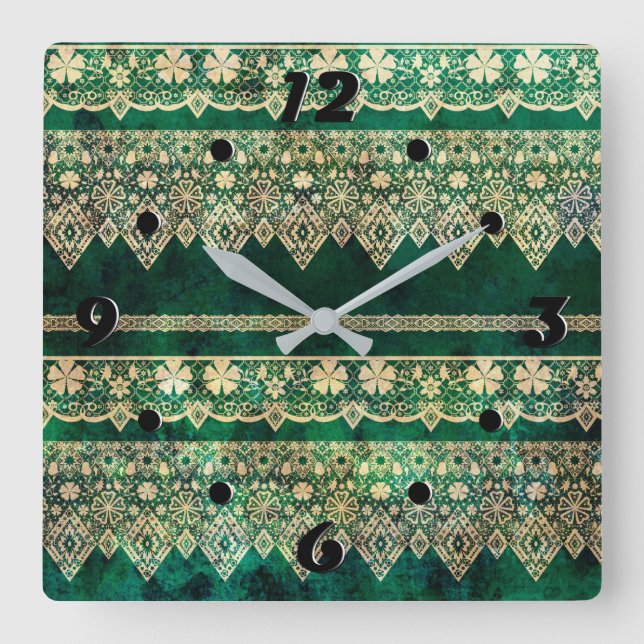 Reloj Cuadrado Lazo de vintage (Anverso)