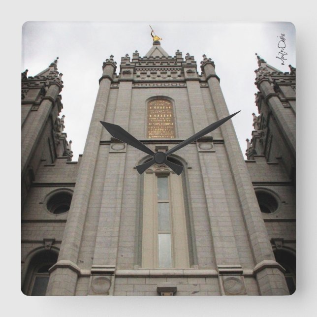 Reloj Cuadrado lds sal lake city ut temple clock (Anverso)