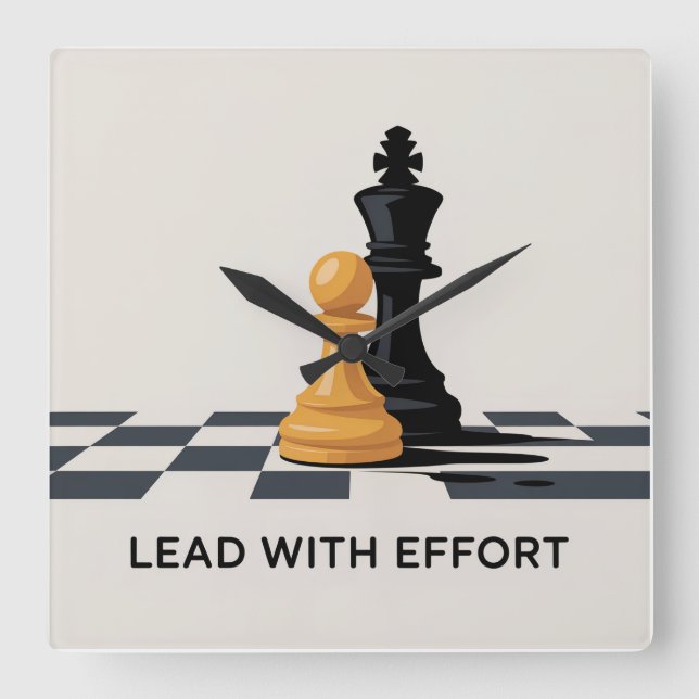 Reloj Cuadrado Lead With Effort (Anverso)