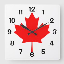 Reloj Cuadrado Leaf de arce rojo de Canadá
