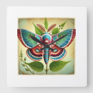 Reloj Cuadrado Leaf Roller Moths 310724IREF236 - Watercolor