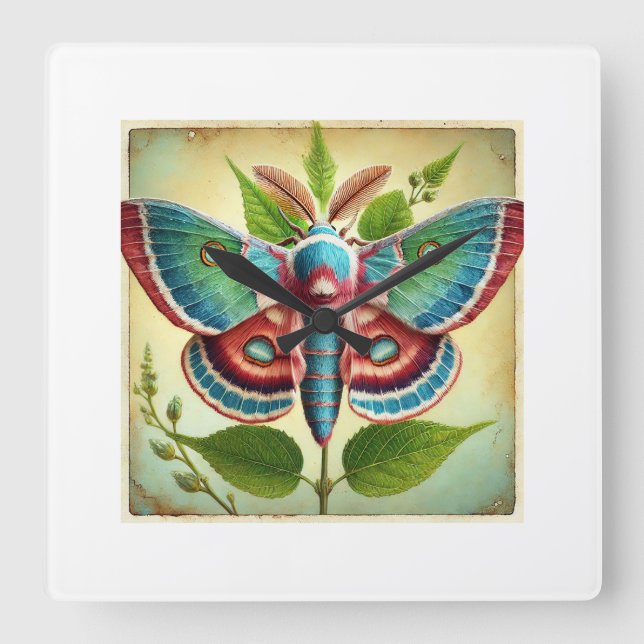 Reloj Cuadrado Leaf Roller Moths 310724IREF236 - Watercolor (Anverso)