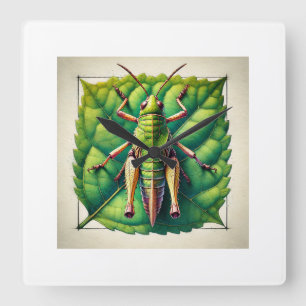 Reloj Cuadrado Leaf Rolling Grasshopper 170724IREF201 - Watercolo