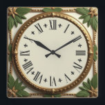 Reloj Cuadrado Leafs Art Deco<br><div class="desc">Gran diseño de reloj. Te encantará como a otros. Tenga la libertad de usar este diseño para otro producto que desee o para el personalizar y agregue su texto. Sígueme por más. Gracias. Que tengas un buen día.</div>