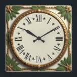 Reloj Cuadrado Leafs Art Deco<br><div class="desc">Gran diseño de reloj. Te encantará como a otros. Tenga la libertad de usar este diseño para otro producto que desee o para el personalizar y agregue su texto. Sígueme por más. Gracias. Que tengas un buen día.</div>