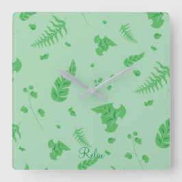 Reloj Cuadrado Leafy