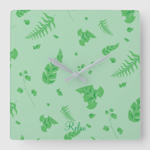 Reloj Cuadrado Leafy