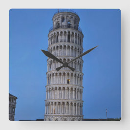 Reloj Cuadrado Leaning Tower at Dusk