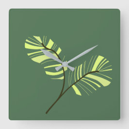 Reloj Cuadrado Leaves abstract