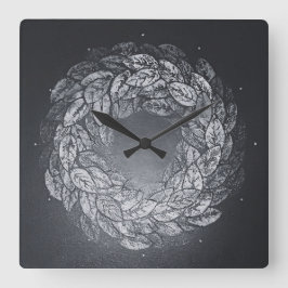 Reloj Cuadrado leaves prints in circle