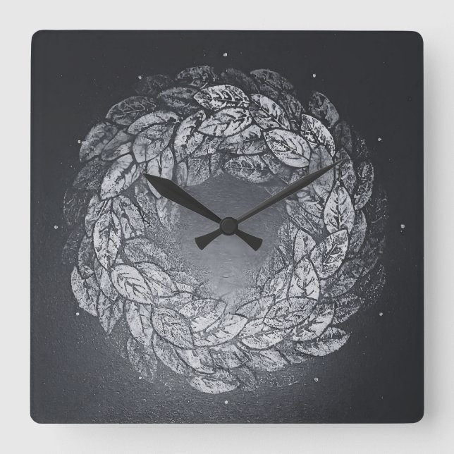 Reloj Cuadrado leaves prints in circle (Anverso)