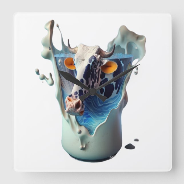 Reloj Cuadrado Leche de vaca (Anverso)