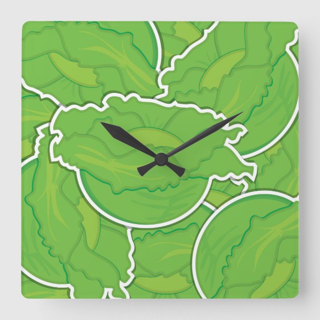 Reloj Cuadrado Lechuga funky (Anverso)