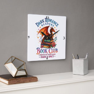 Reloj Cuadrado Lectores de Romance oscuro...