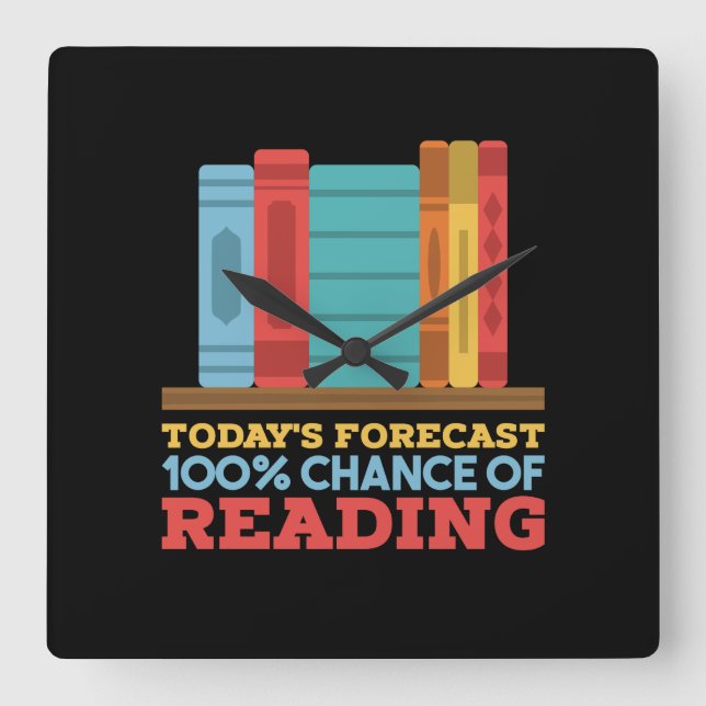 Reloj Cuadrado Lectura - 100% de posibilidades de leer libro grac (Anverso)