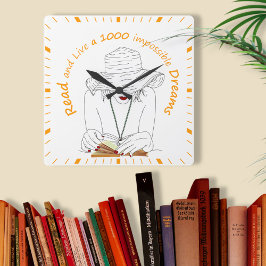 Reloj Cuadrado Leer y vivir 1000 sueños imposibles