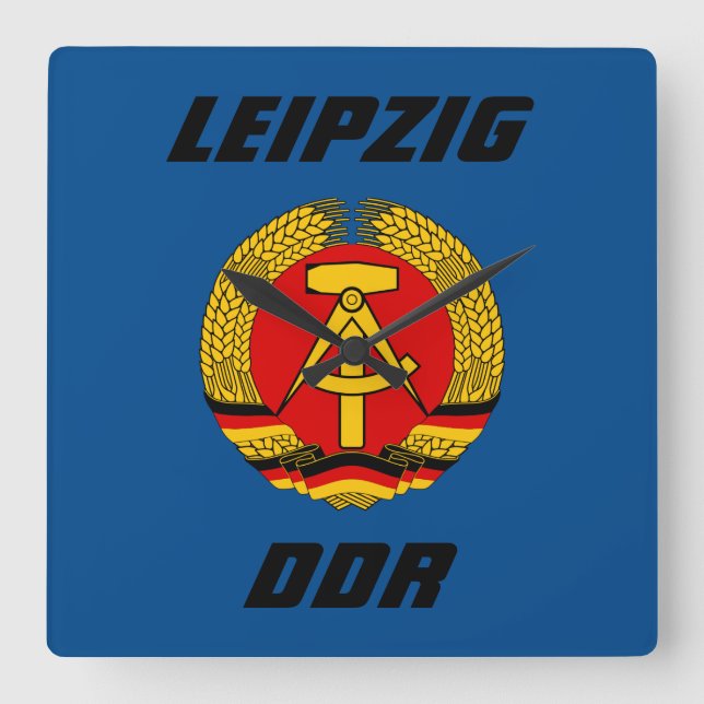 Reloj Cuadrado Leipzig, DDR - Alemania Oriental (Anverso)