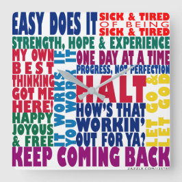 Reloj Cuadrado Lemas de 12 pasos