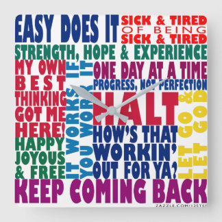 Reloj Cuadrado Lemas de 12 pasos