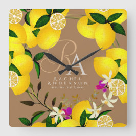 Reloj Cuadrado Lemon Monogram Brown
