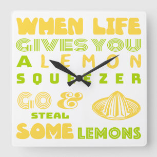 Reloj Cuadrado Lemon Squeezer