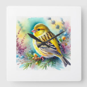 Reloj Cuadrado Lemonbreasted Canary 130724AREF102 - Watercolor