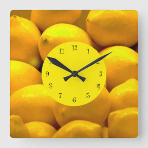 Reloj Cuadrado Lemons Theme Kitchen Wall Clocks