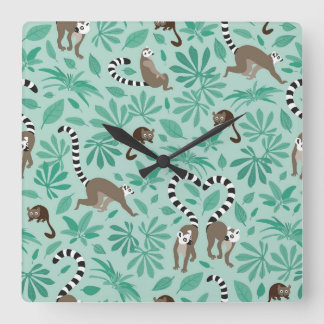 Reloj Cuadrado Lemur love mint leaves