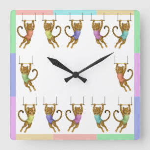 Reloj Cuadrado Lena artista de trapecio leopardo