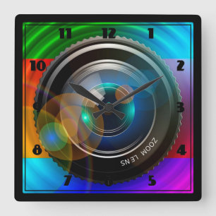 Reloj Cuadrado Lente de cámara