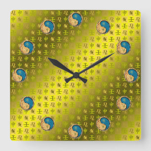 Reloj Cuadrado Leo & Mono de Agua