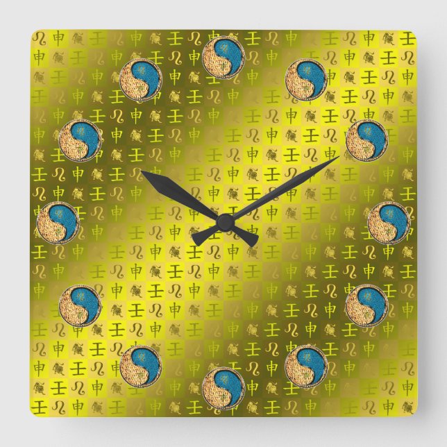 Reloj Cuadrado Leo & Mono de Agua (Anverso)